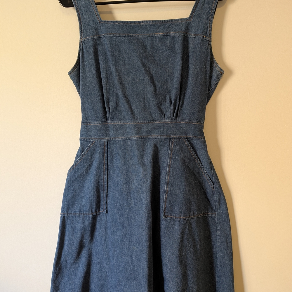 Classic Blue Denim Pinafore Dress